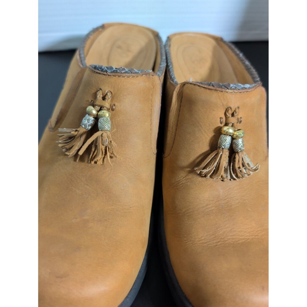 ARIAT LEATHER MULE CLOGS WOMEN'S 10 BROWN SLIP ON COMFORT WESTERN SHOES VGC - Picture 4 of 14